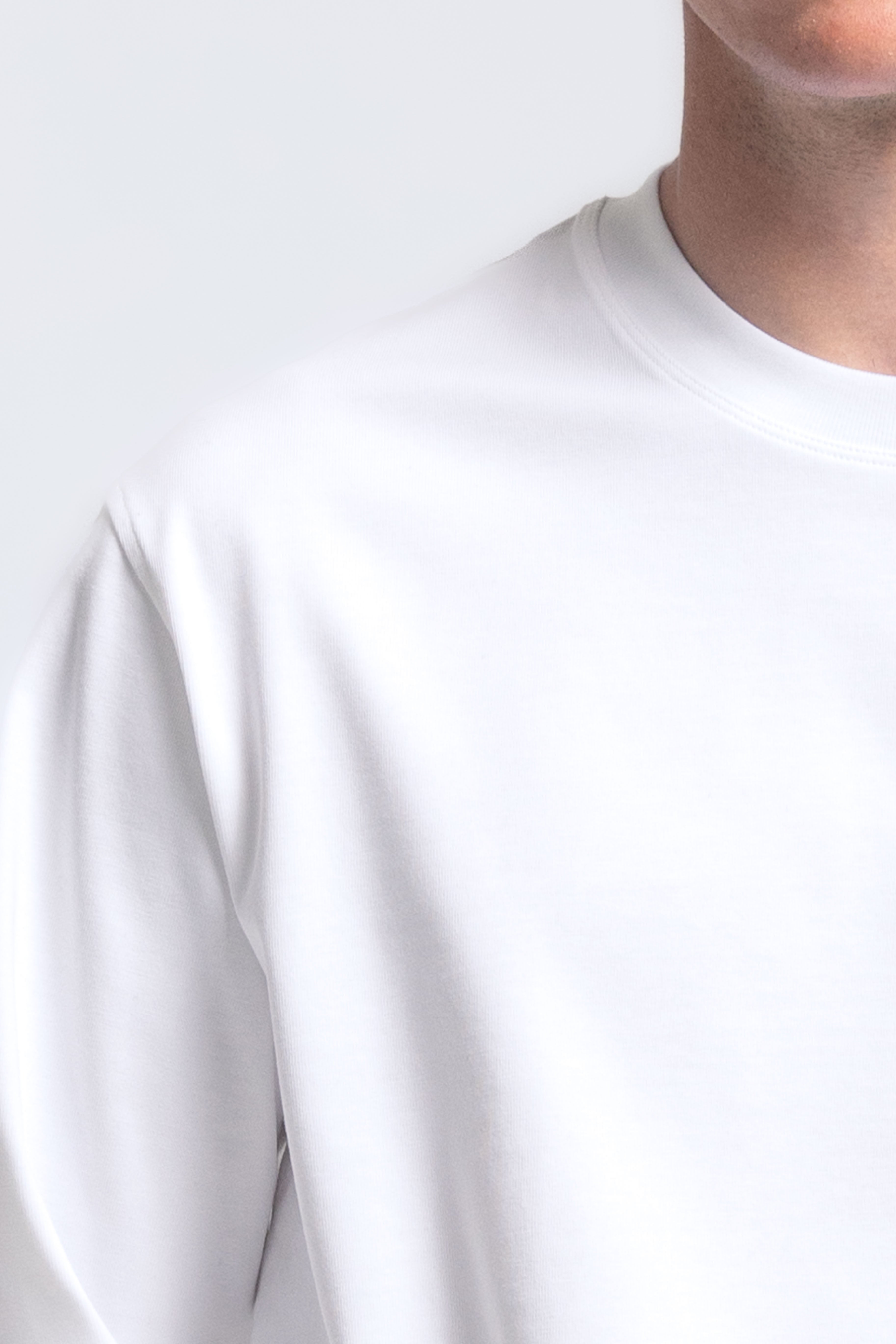 Heavyweight T-shirt met lange mouwen - Wit