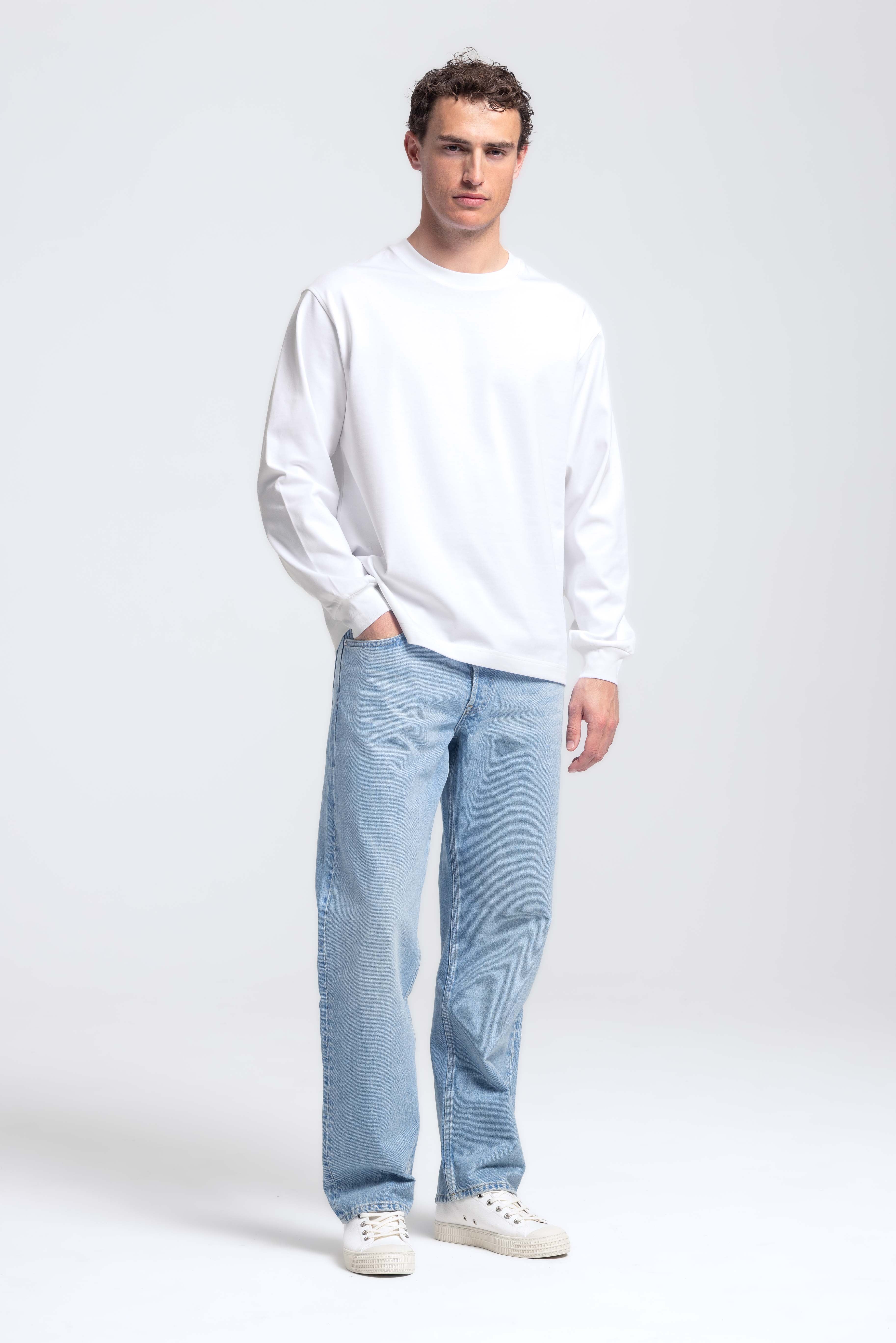 Heavyweight T-shirt met lange mouwen - Wit