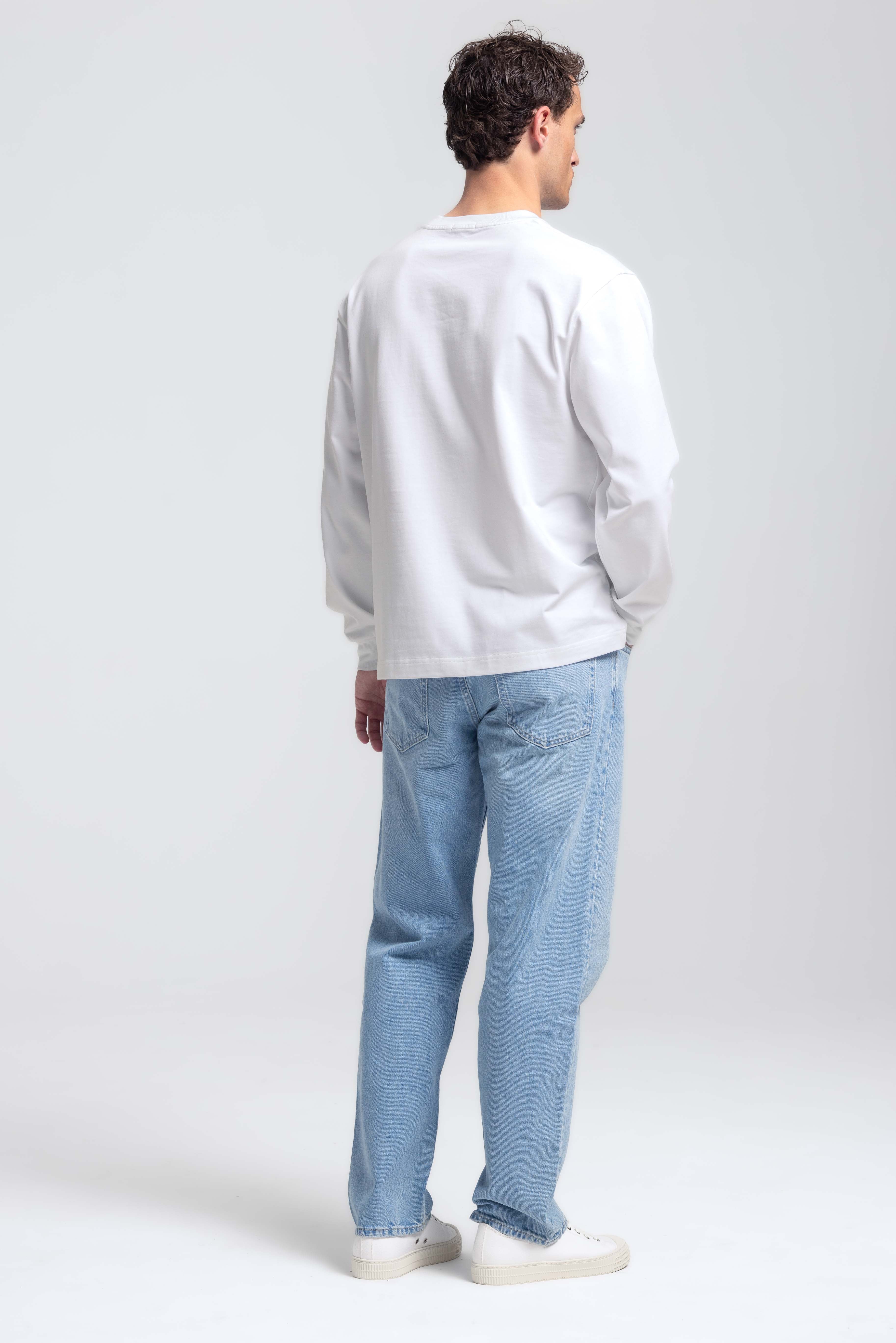 Heavyweight T-shirt met lange mouwen - Wit