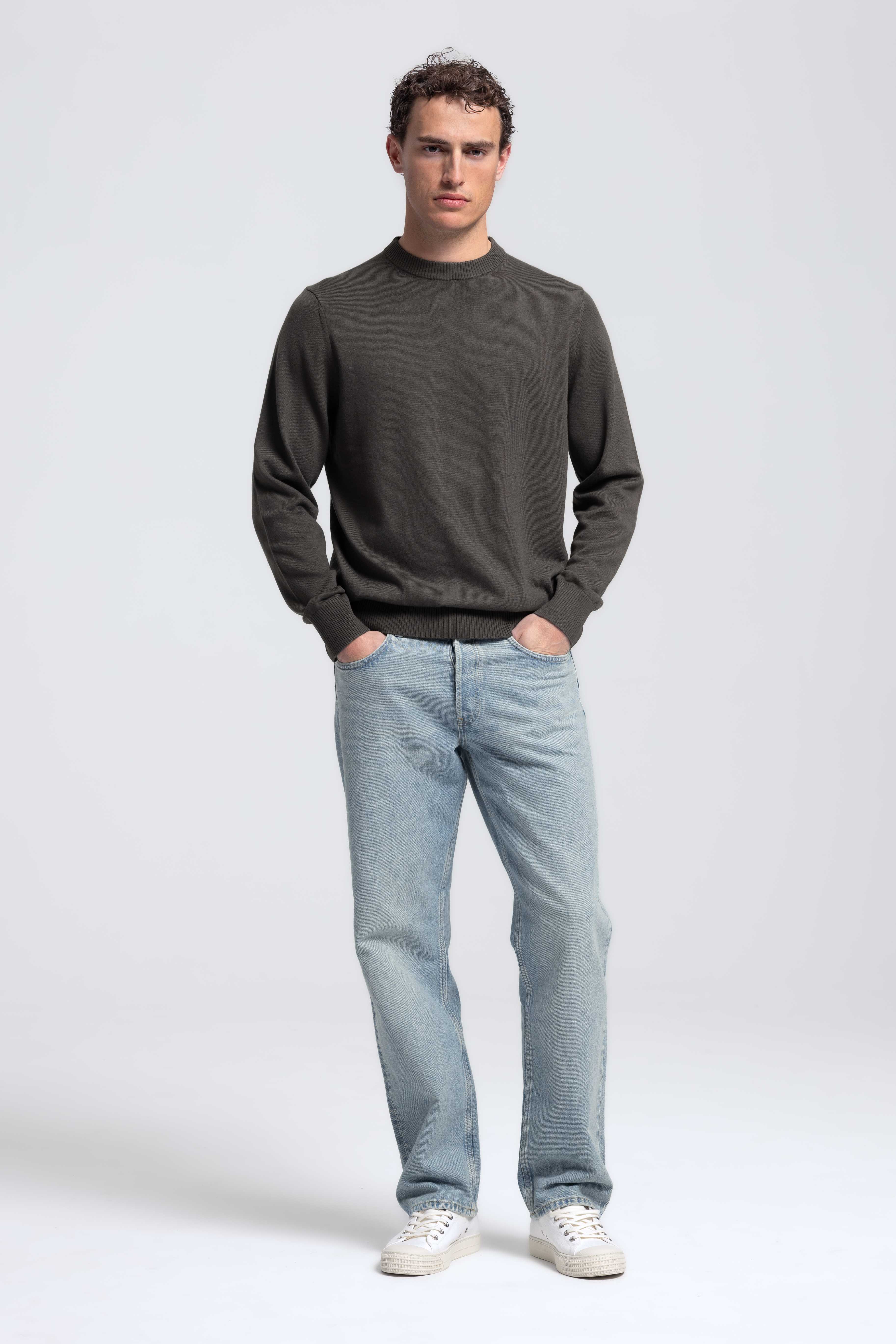 Crewneck trui - Olijfgroen