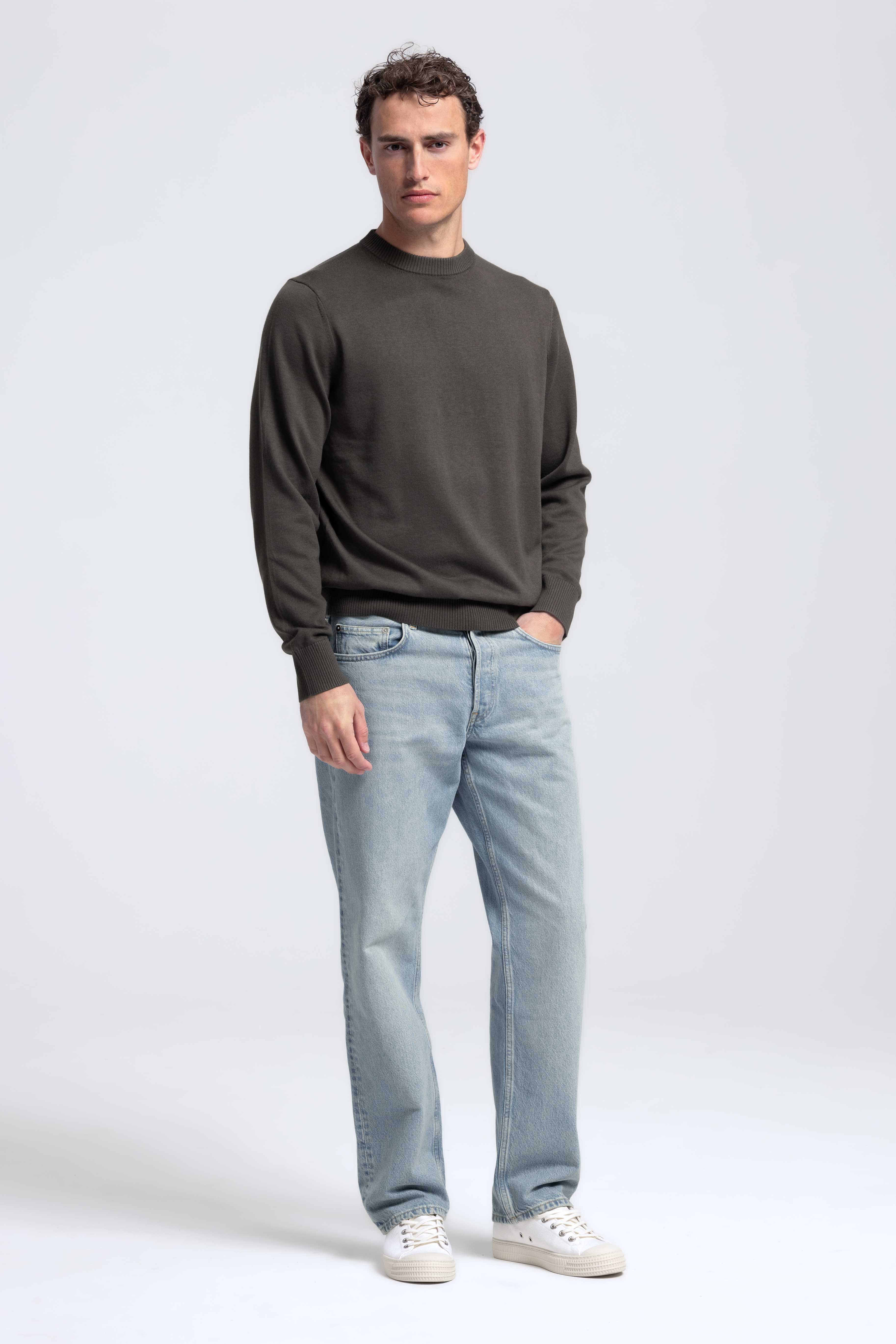 Crewneck trui - Olijfgroen