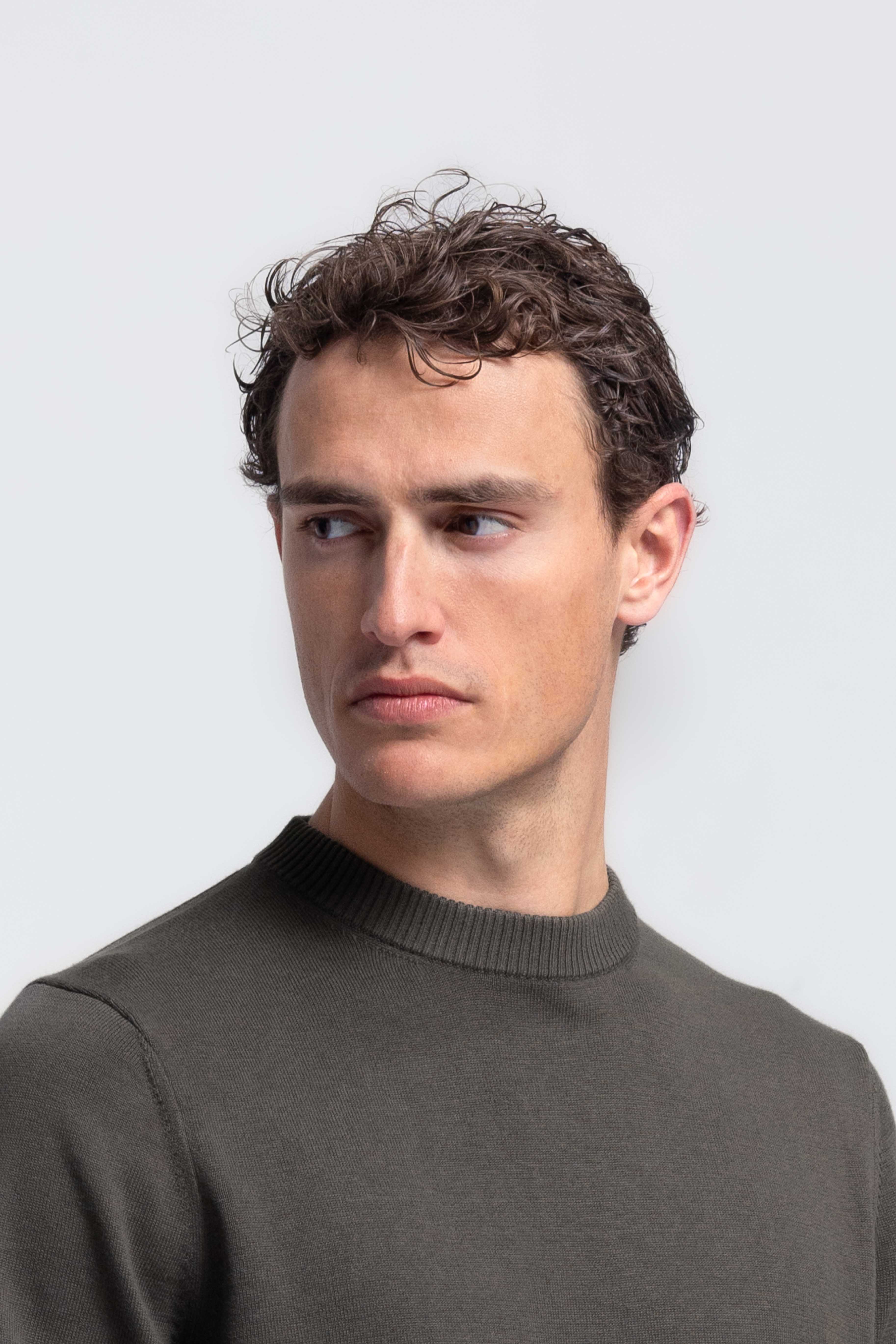 Crewneck trui - Olijfgroen