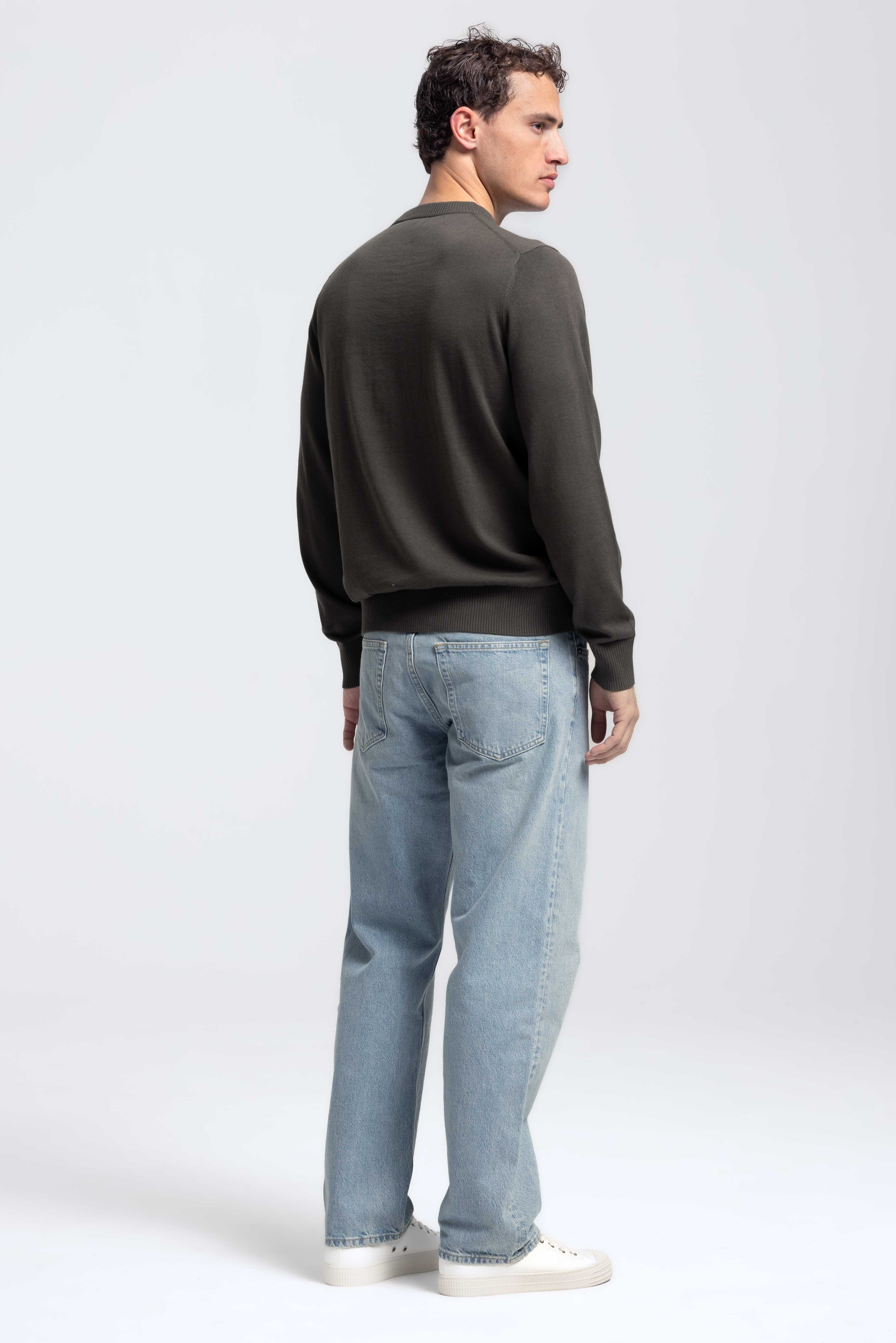 Crewneck trui - Olijfgroen