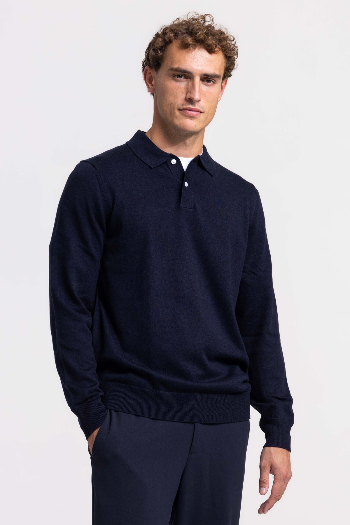 Gebreide Polo - Donkerblauw