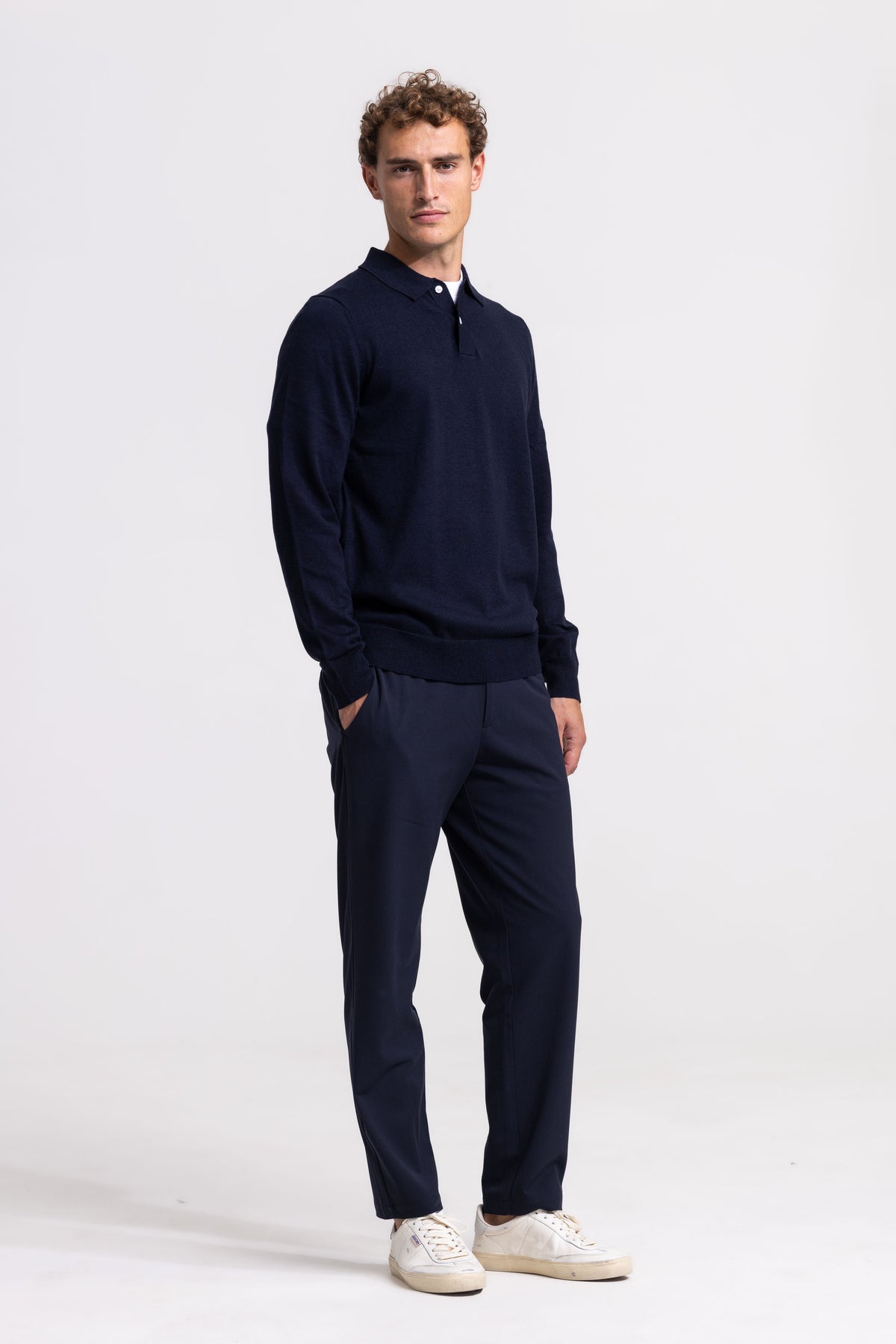 Knitted Polo - Dark Blue