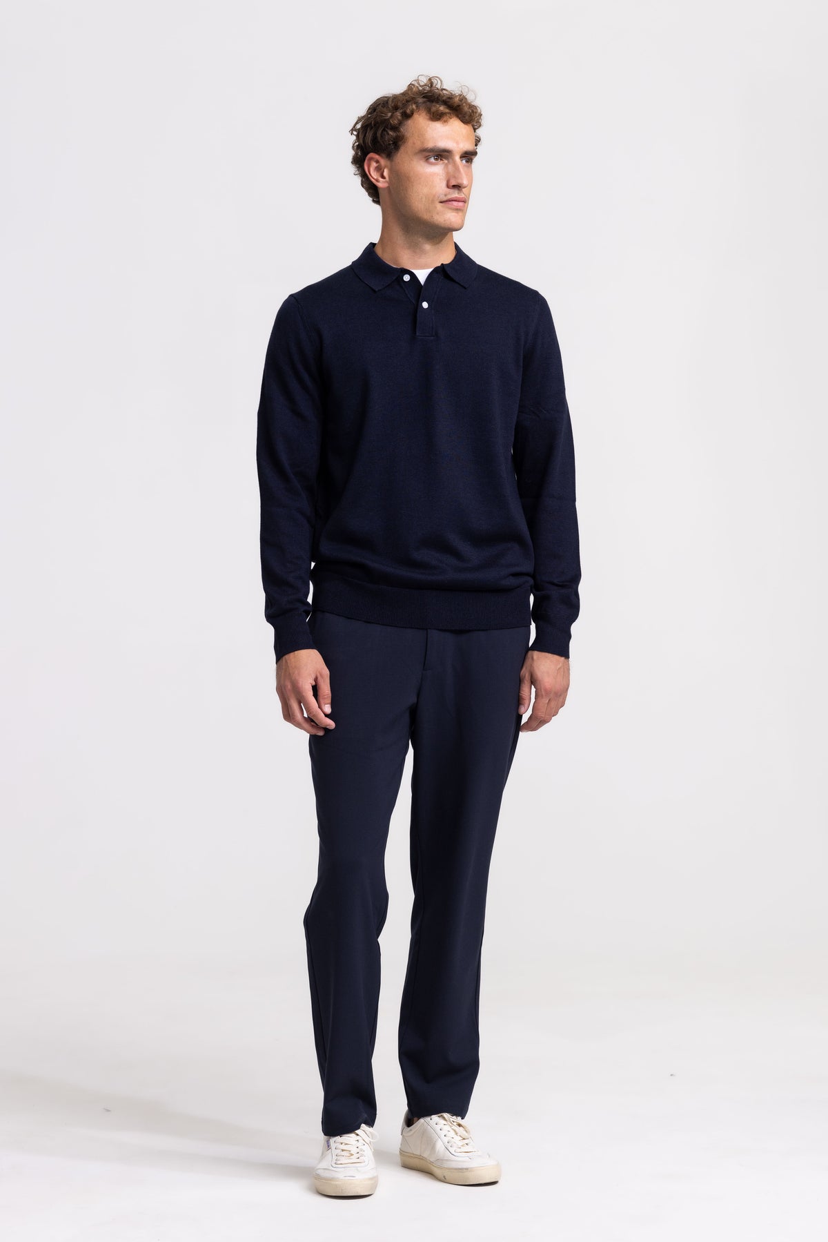 Gebreide Polo - Donkerblauw