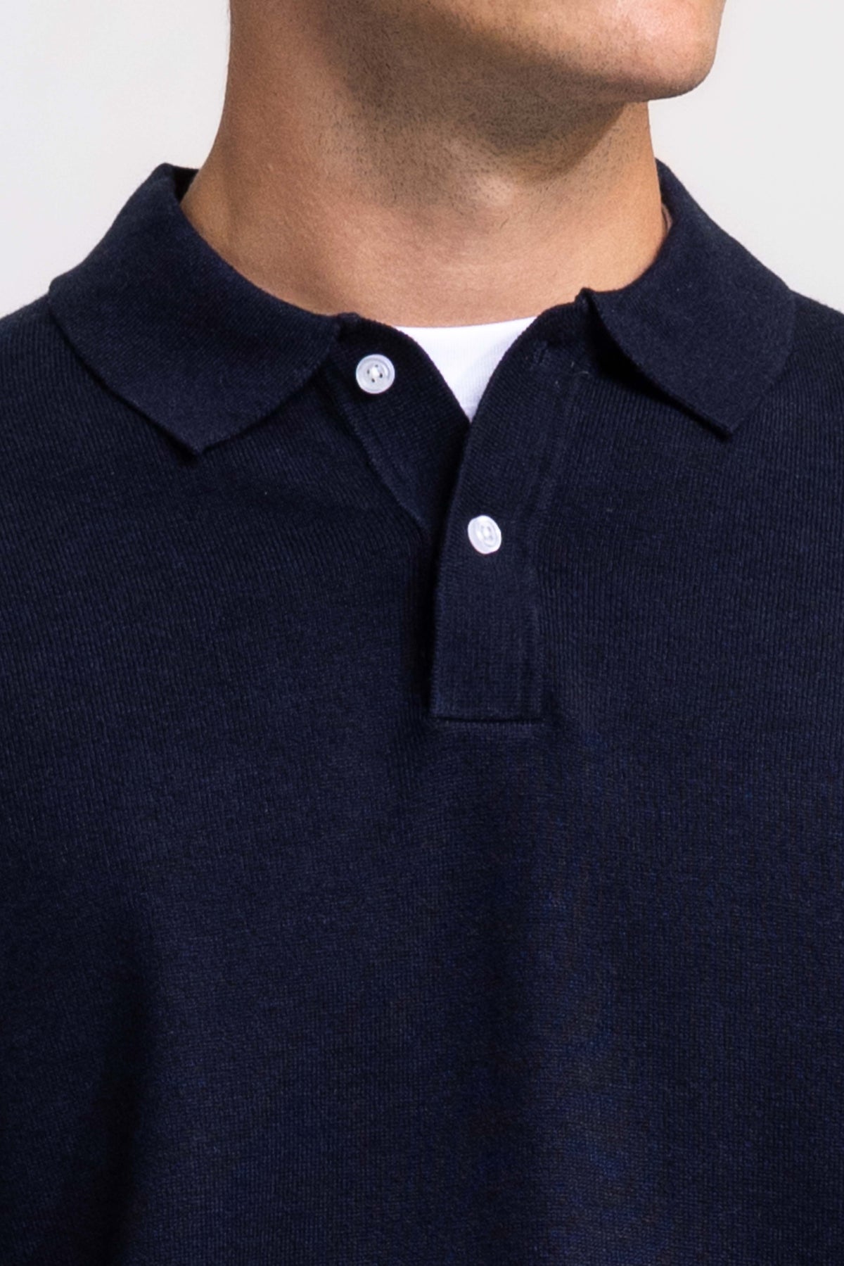 Knitted Polo - Dark Blue