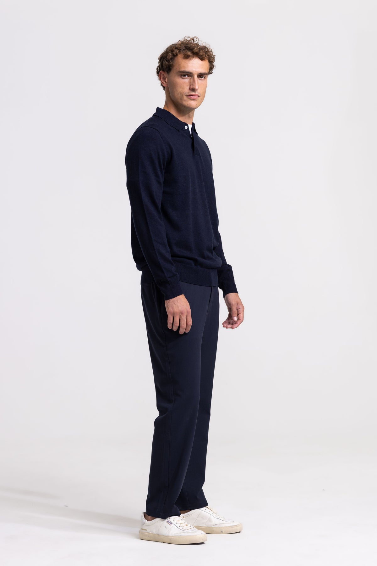 Knitted Polo - Dark Blue