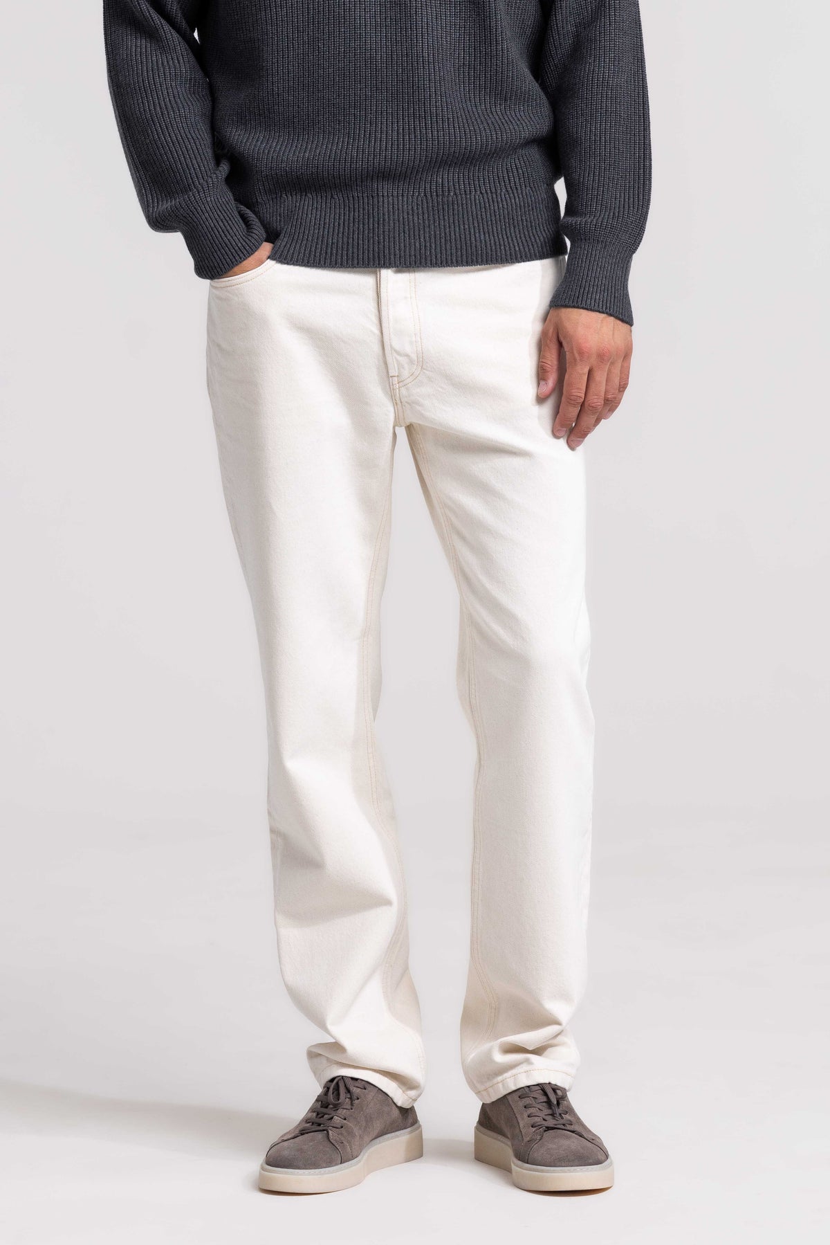 Straight Fit Jeans - Off-white