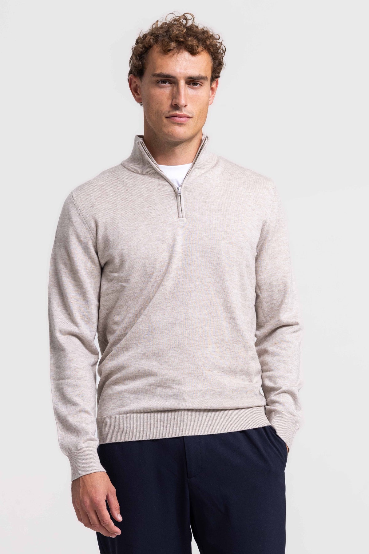 Quarter-zip - Beige