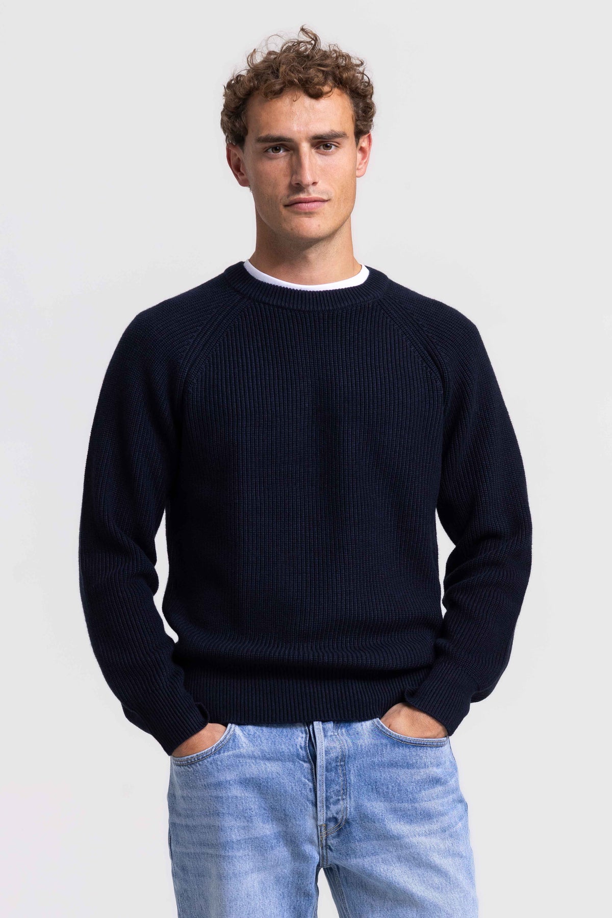 Heavy Rib Crew - Donkerblauw