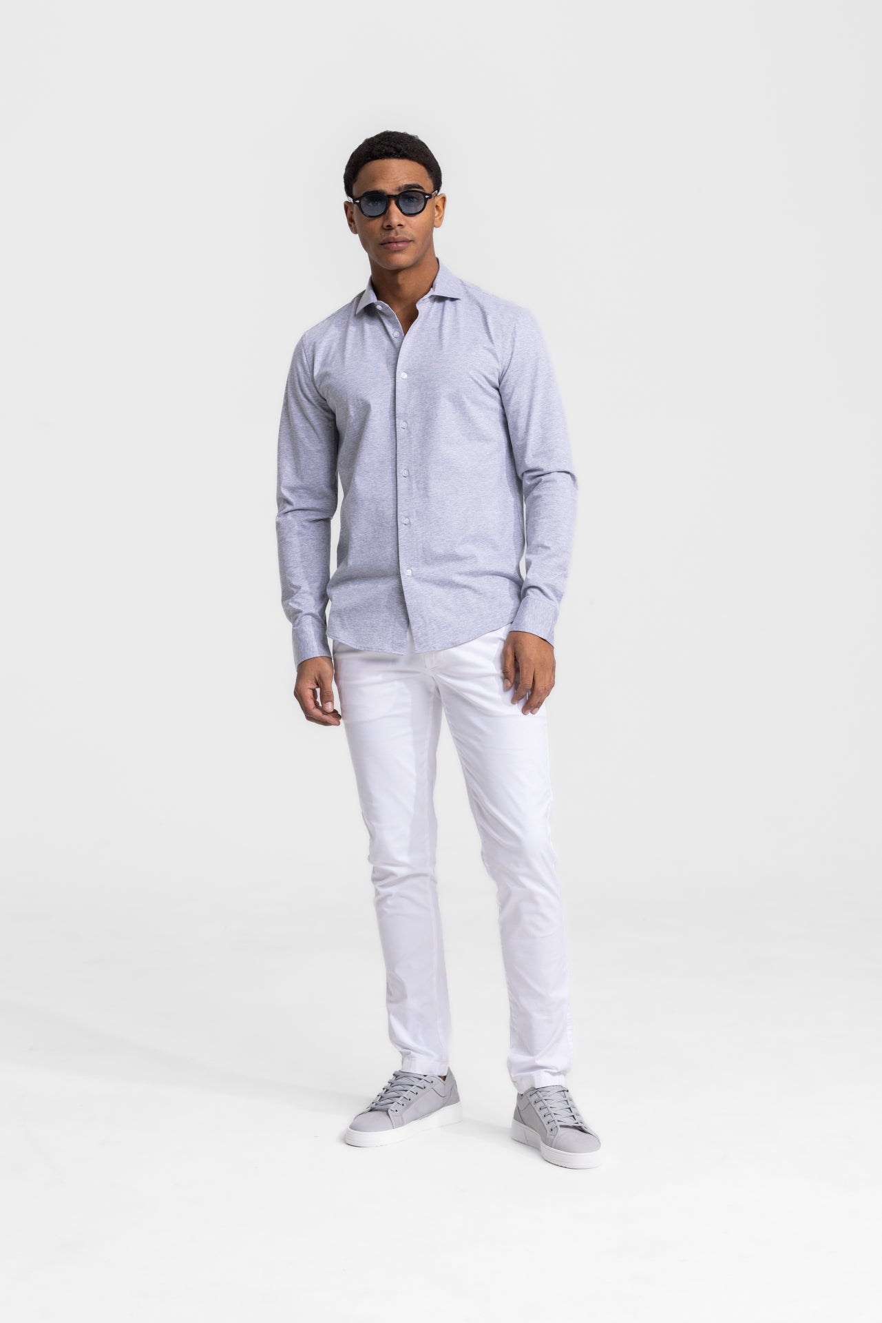 Sträcka grijs stretch overhemd