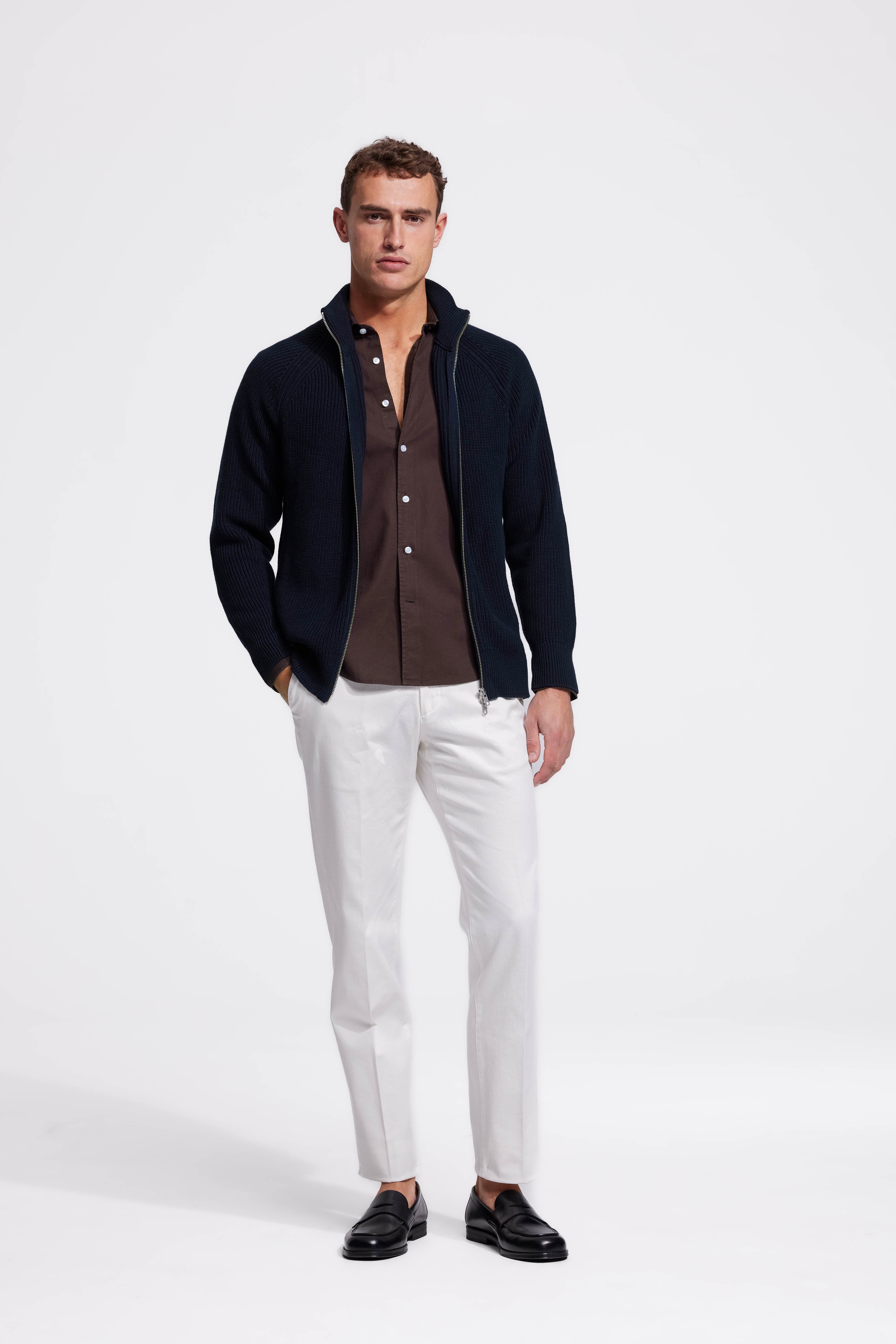 Donkerblauw rib vest