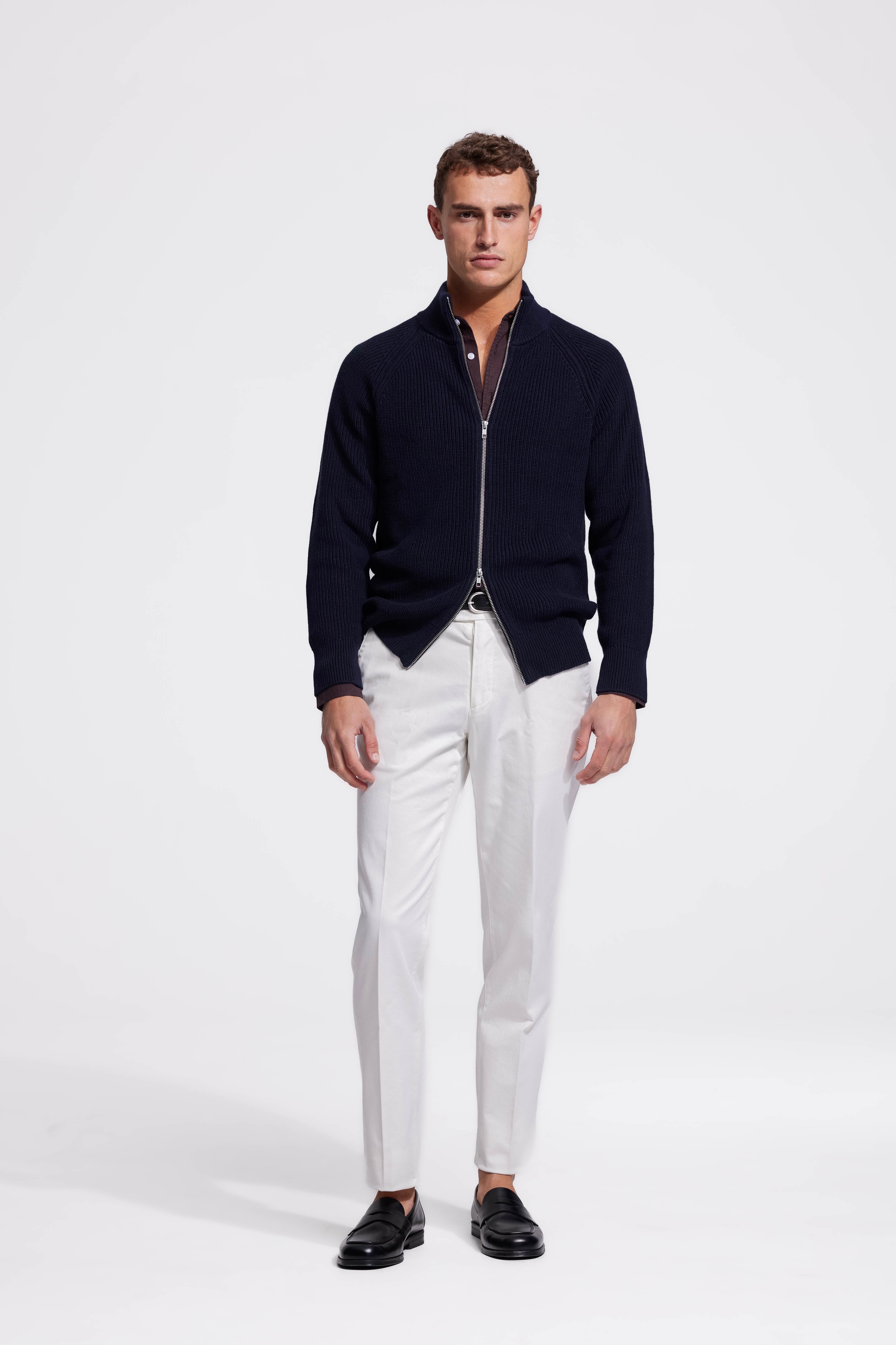 Donkerblauw rib vest