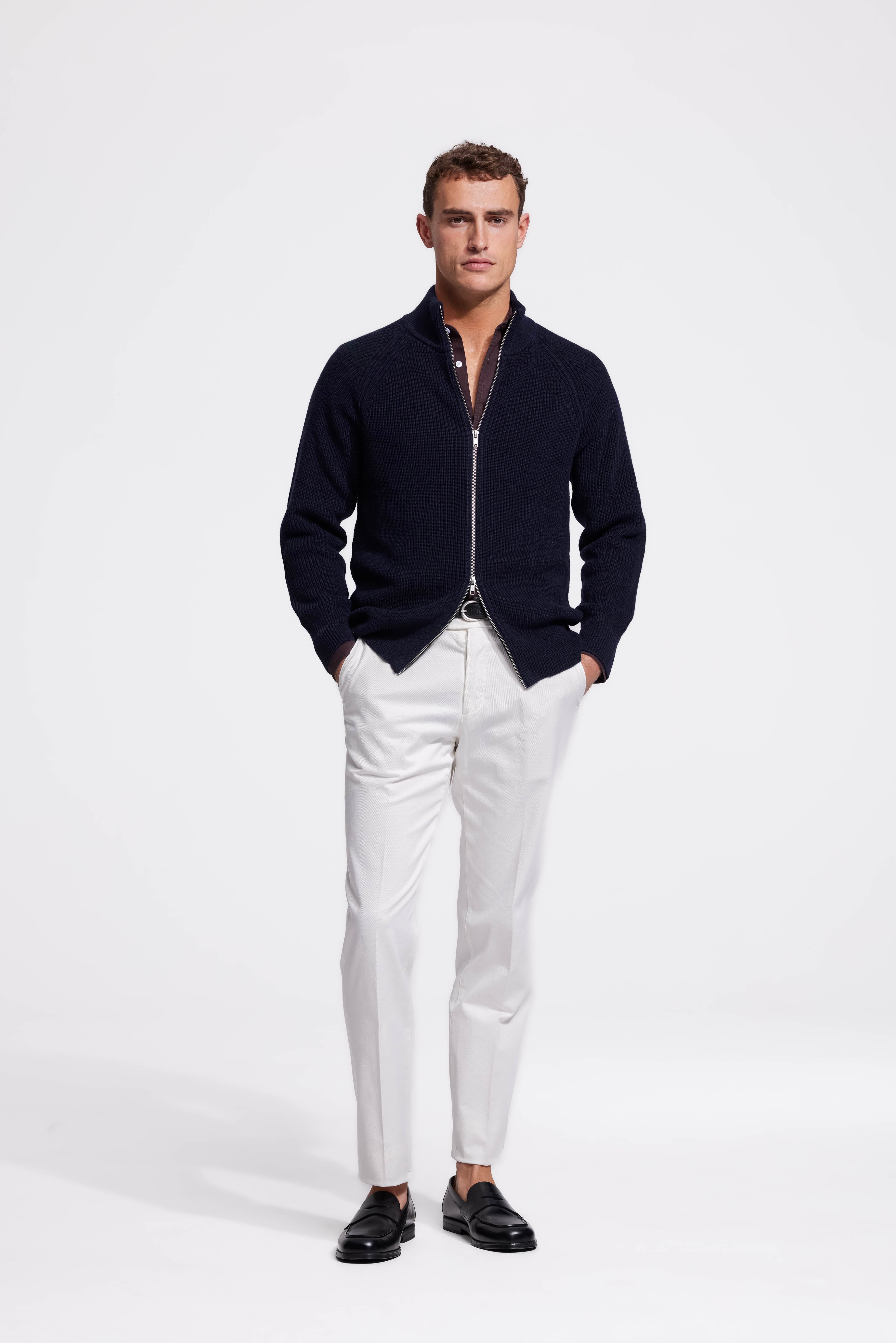 Donkerblauw rib vest