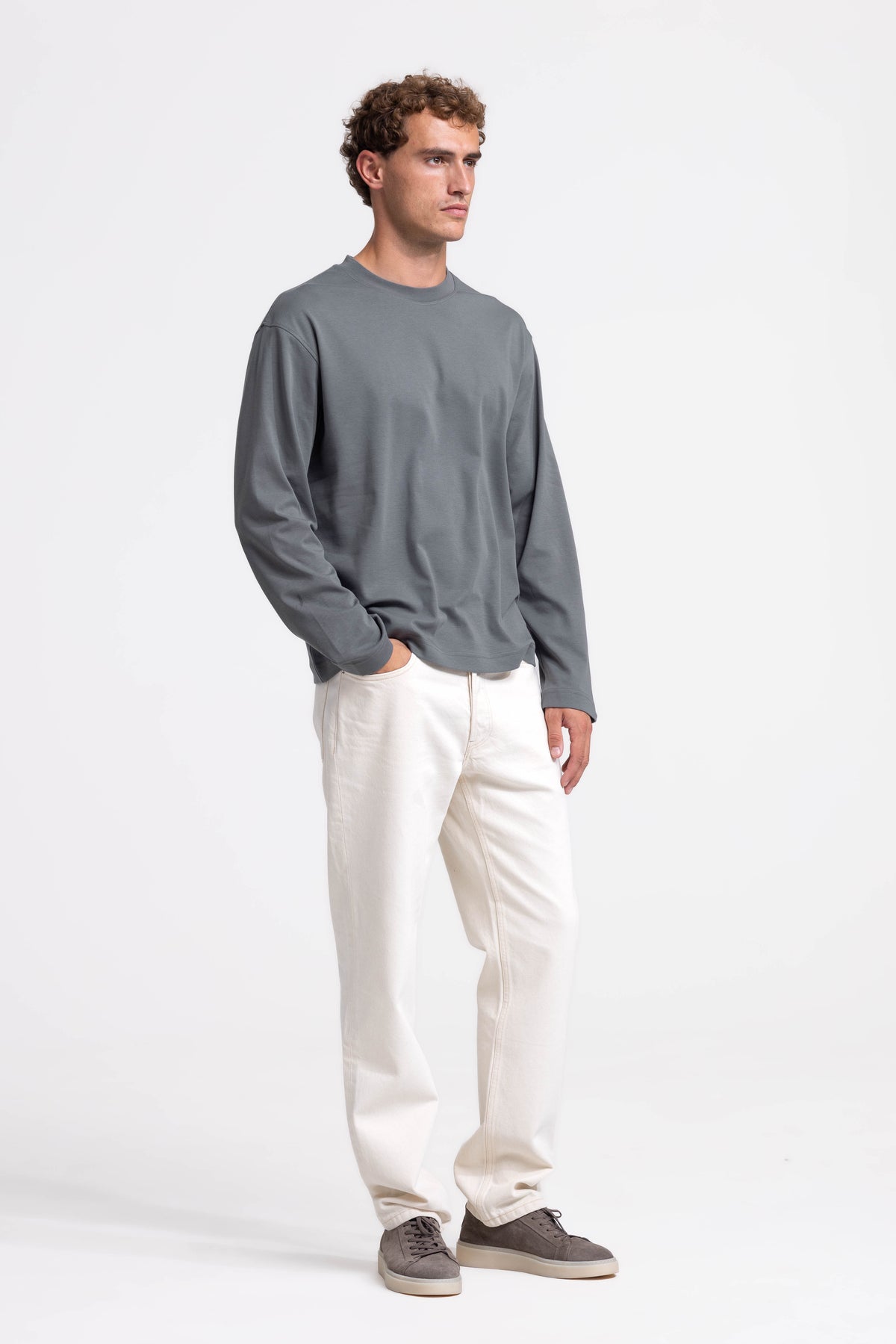 Signature Interlock T-shirt Longsleeve - Dark Taupe