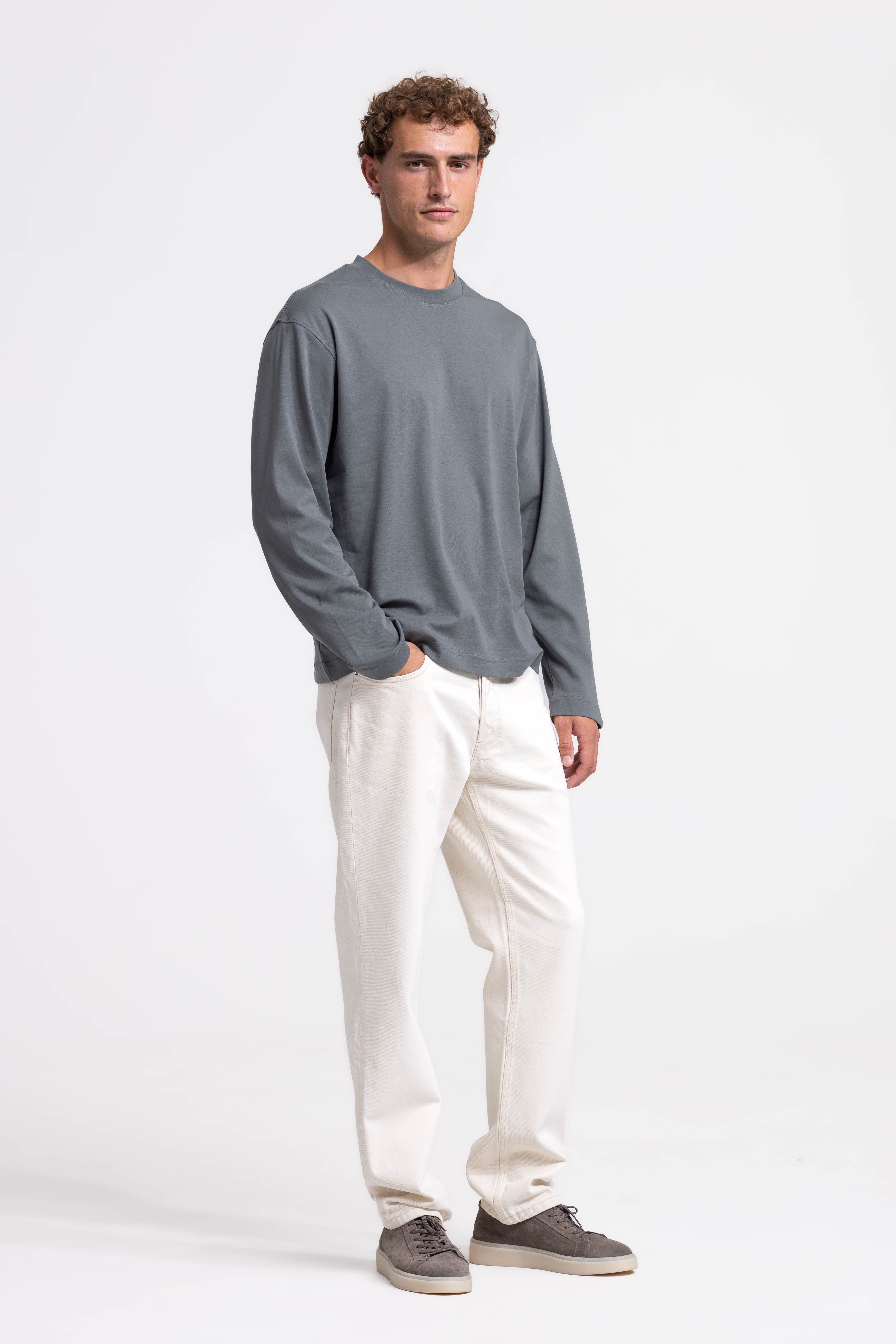 Signature Interlock T-shirt Longsleeve - Dark Taupe