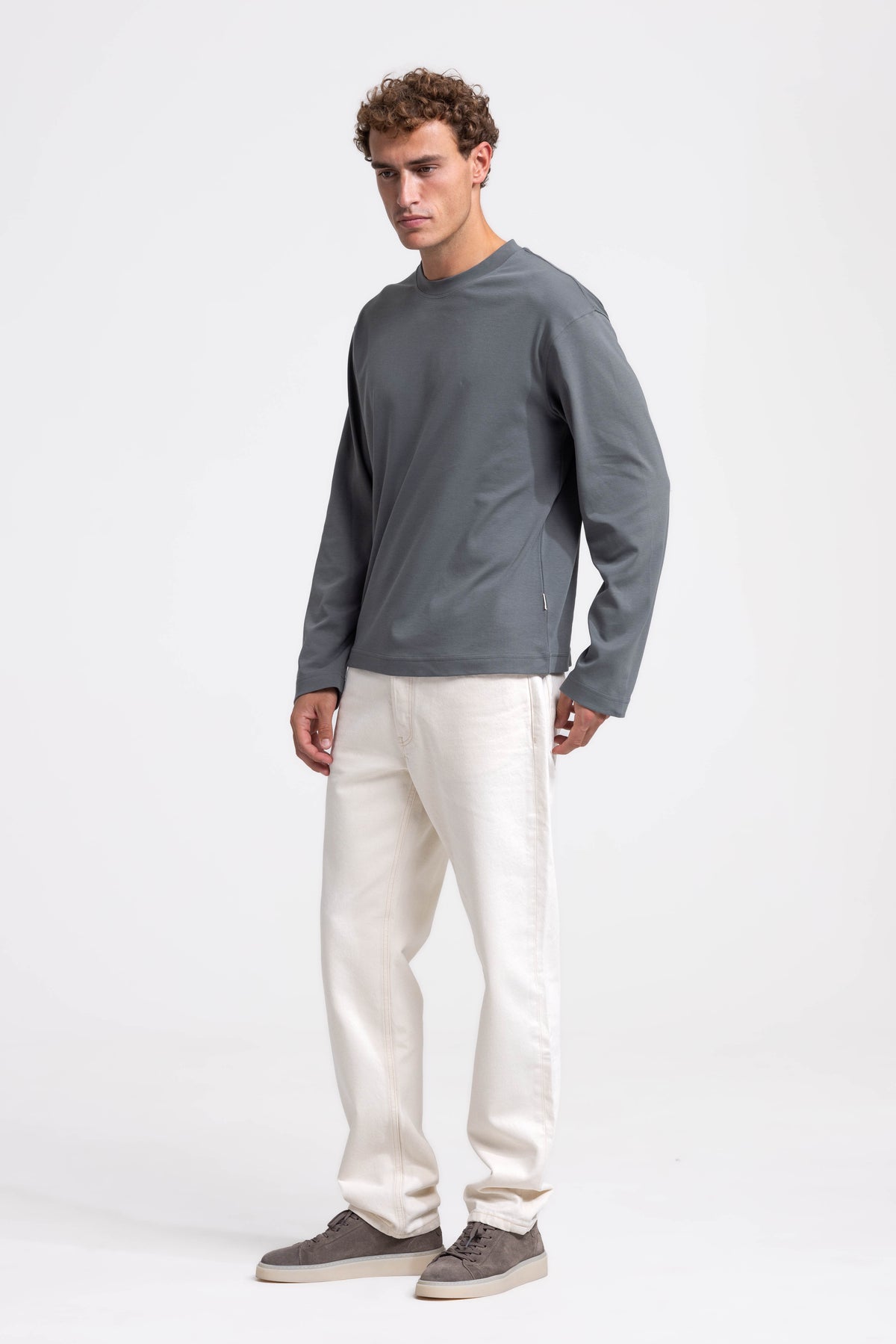 Signature Interlock T-shirt Longsleeve - Dark Taupe