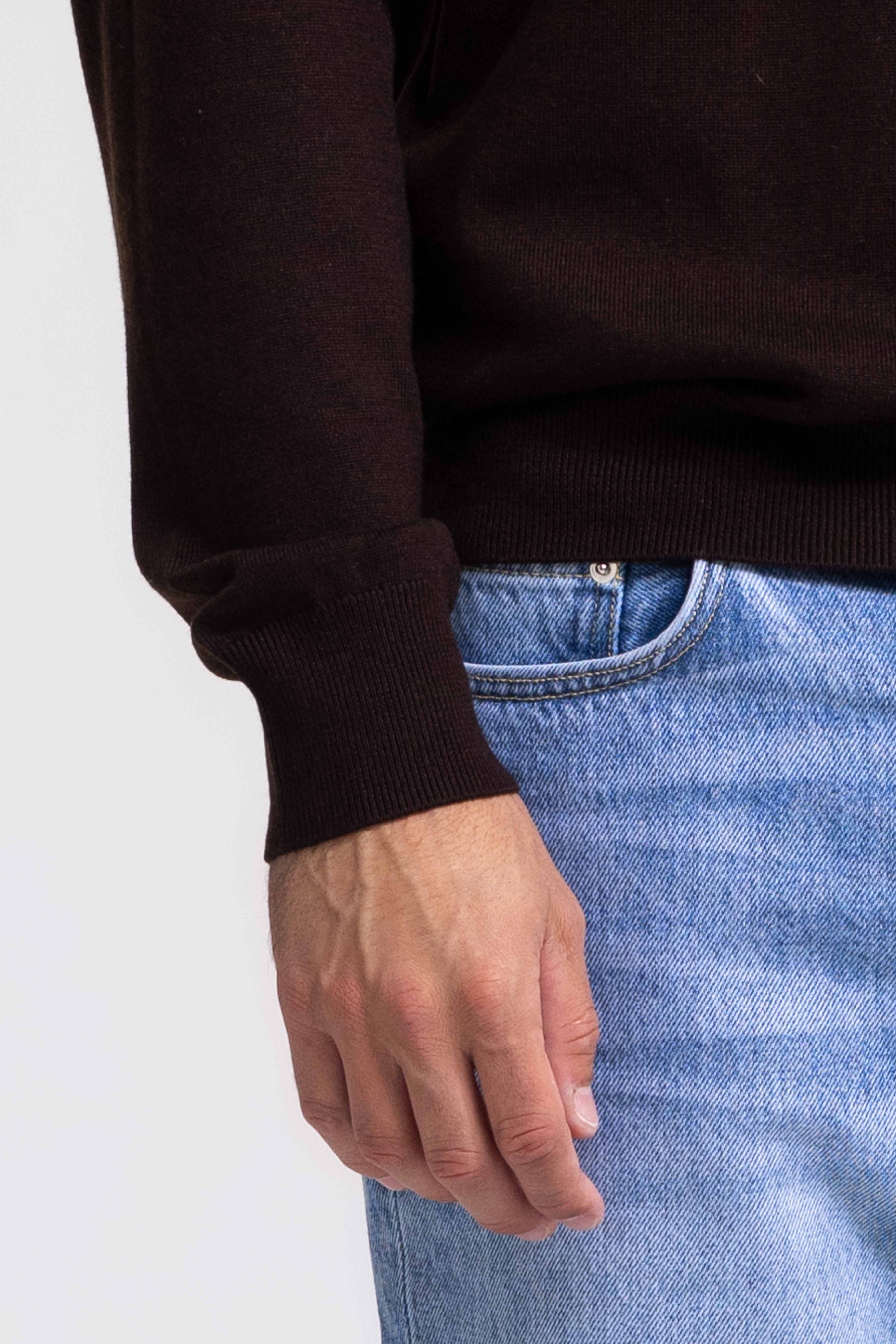 Knitted Polo - Dark Brown