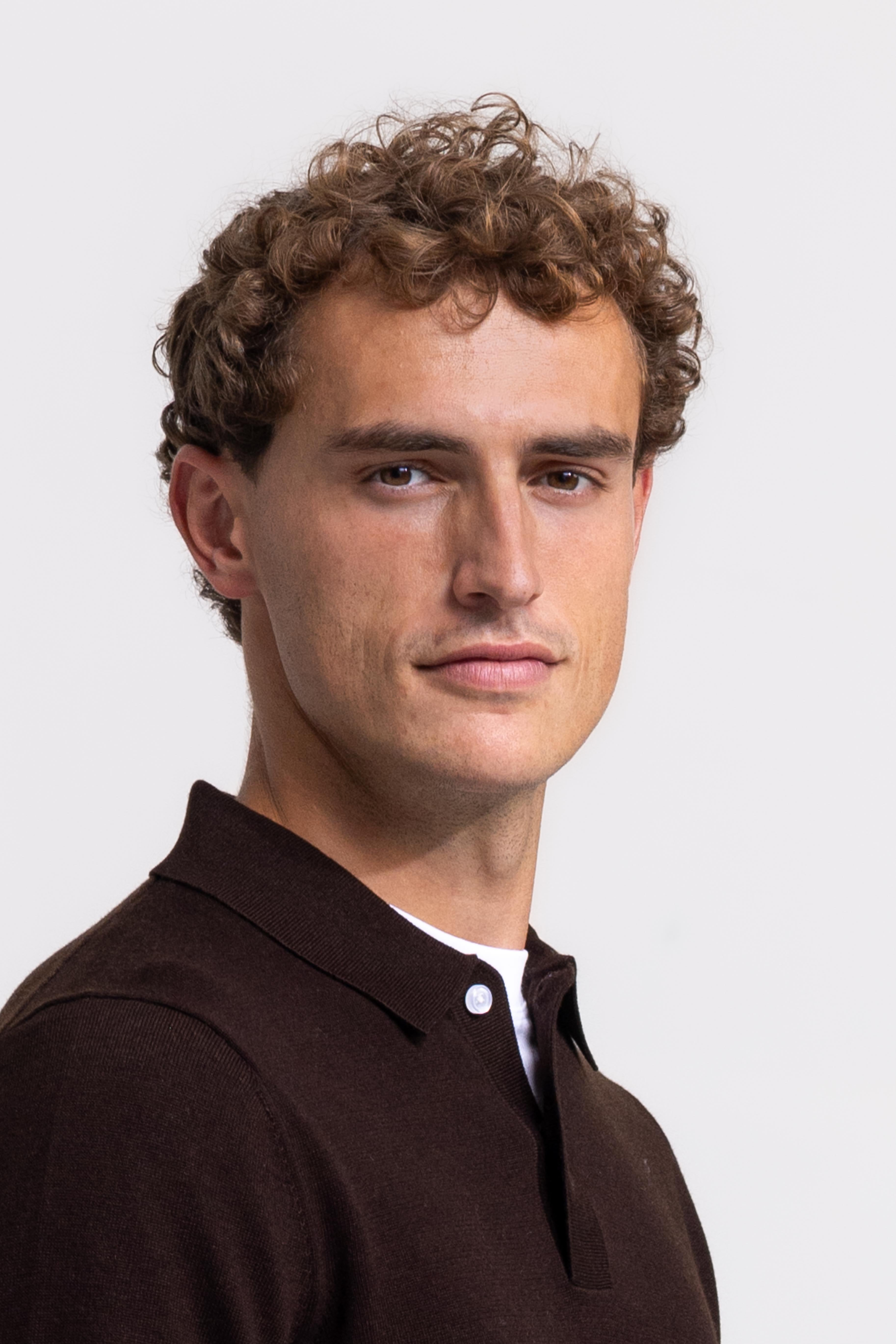 Knitted Polo - Dark Brown