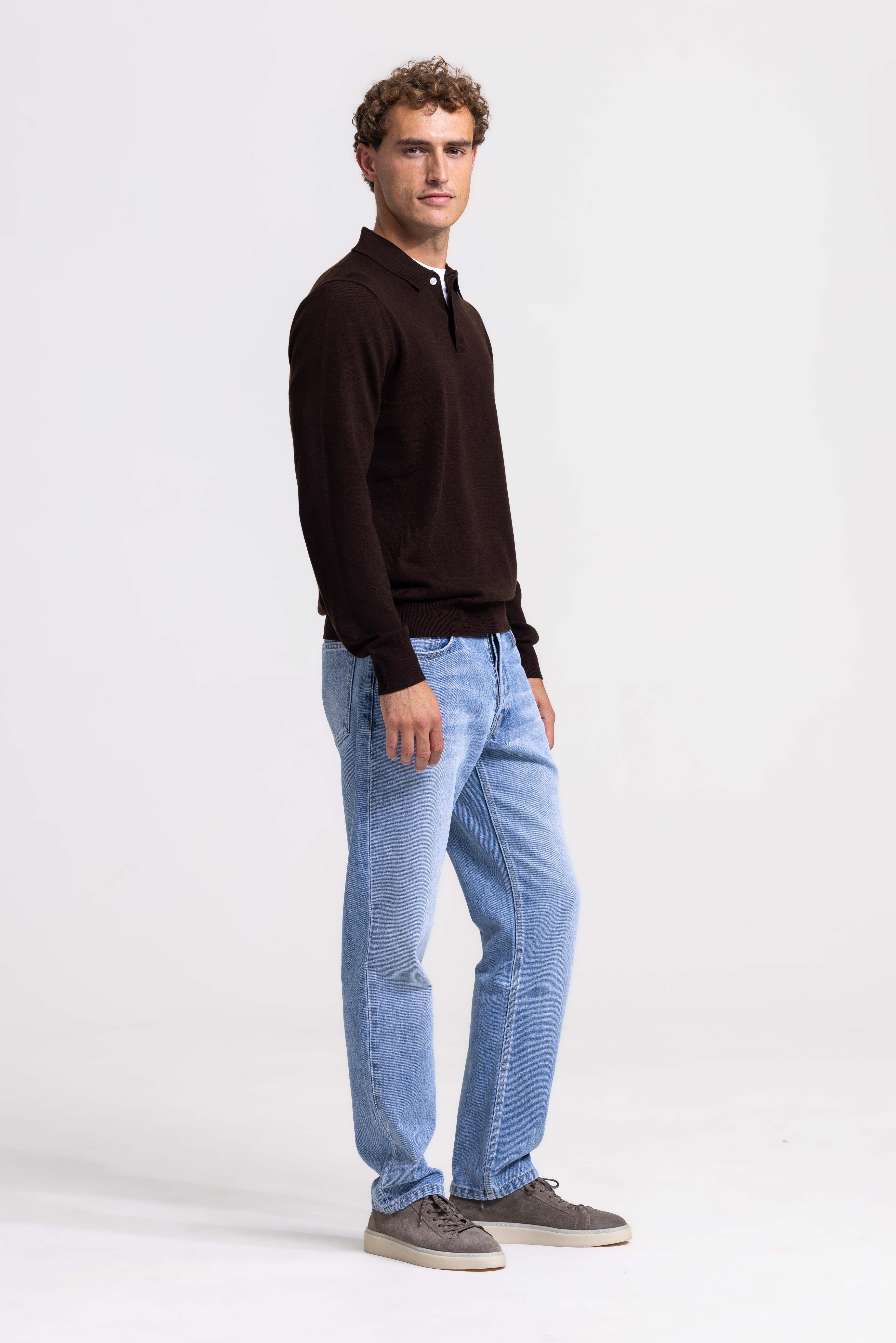 Knitted Polo - Dark Brown