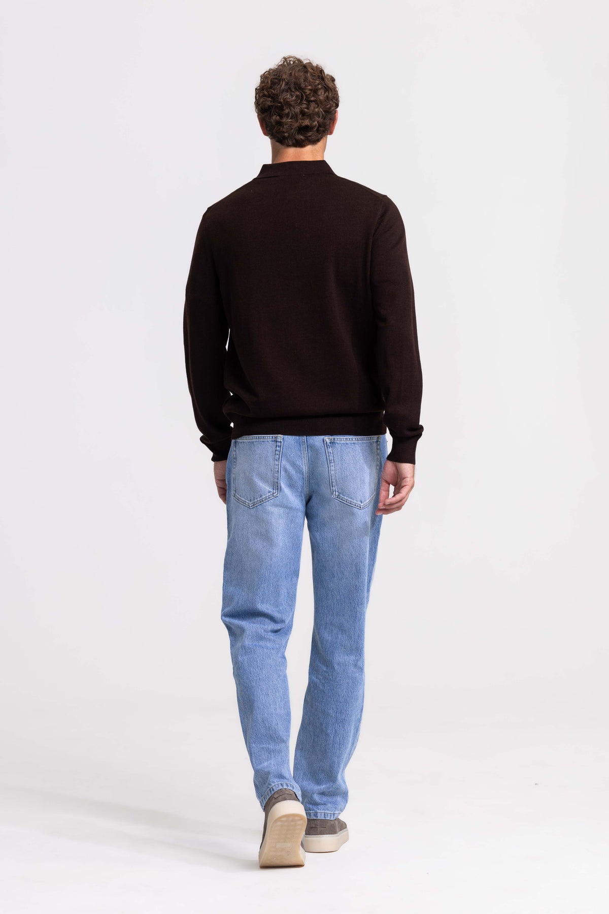 Knitted Polo - Dark Brown