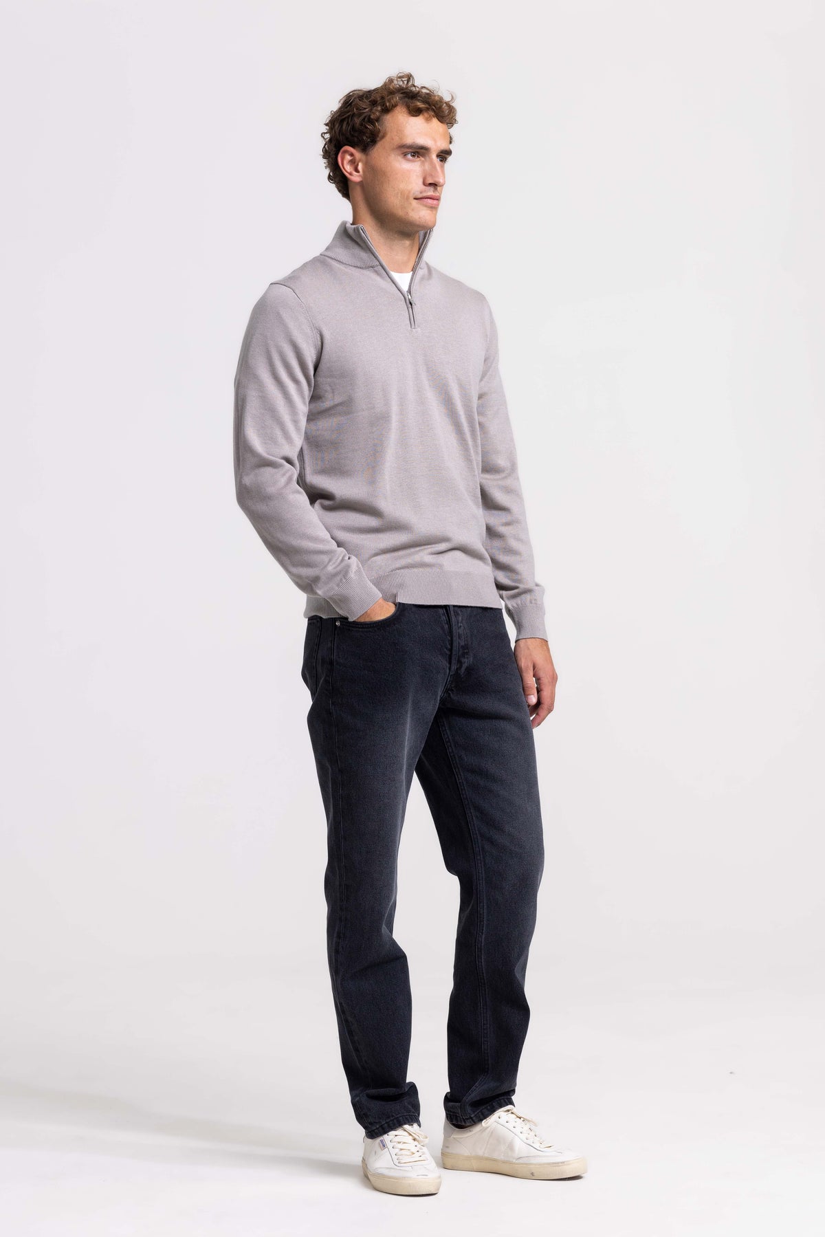 Quarter-zip - Taupe
