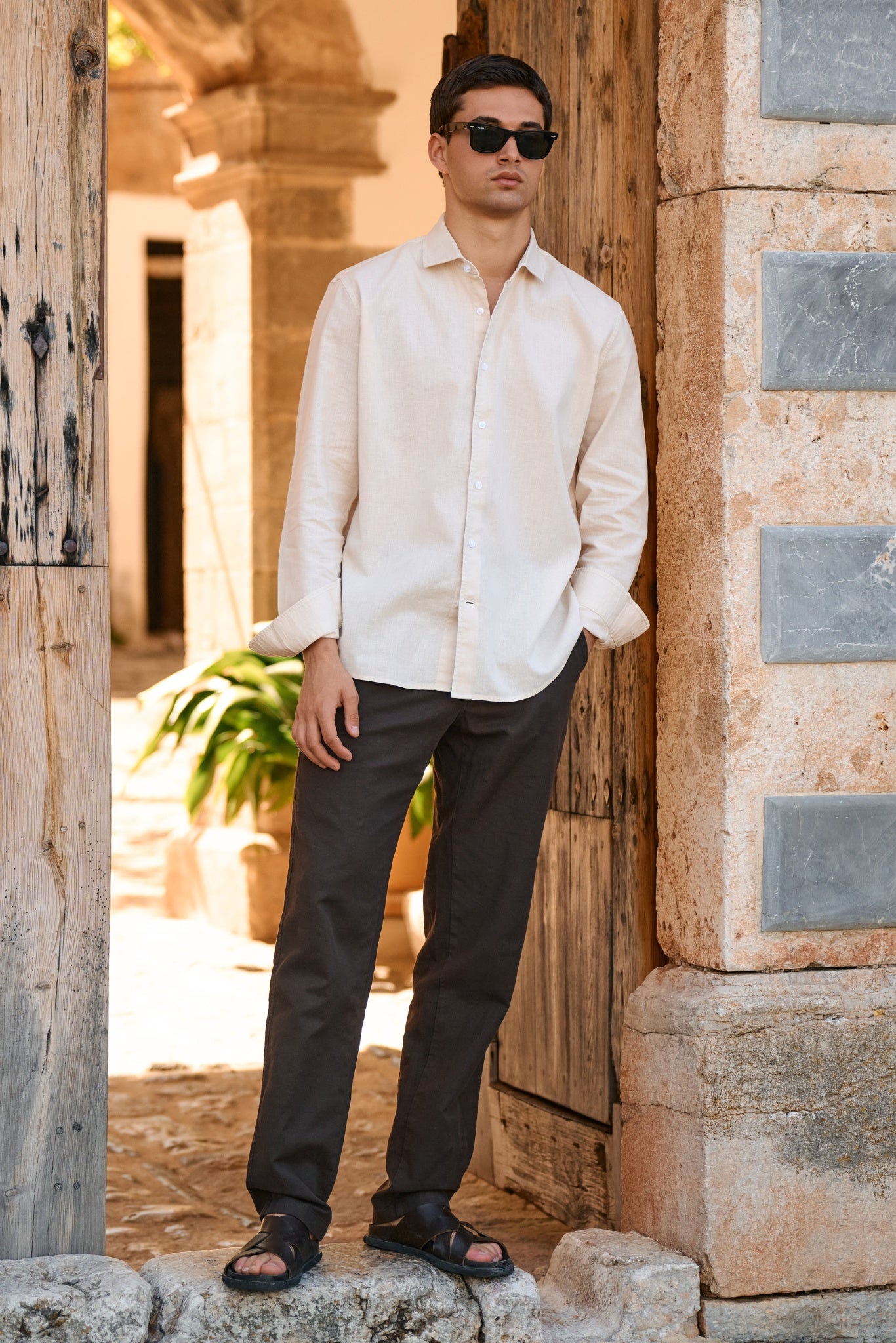 Lindo Linnen Overhemd - Beige