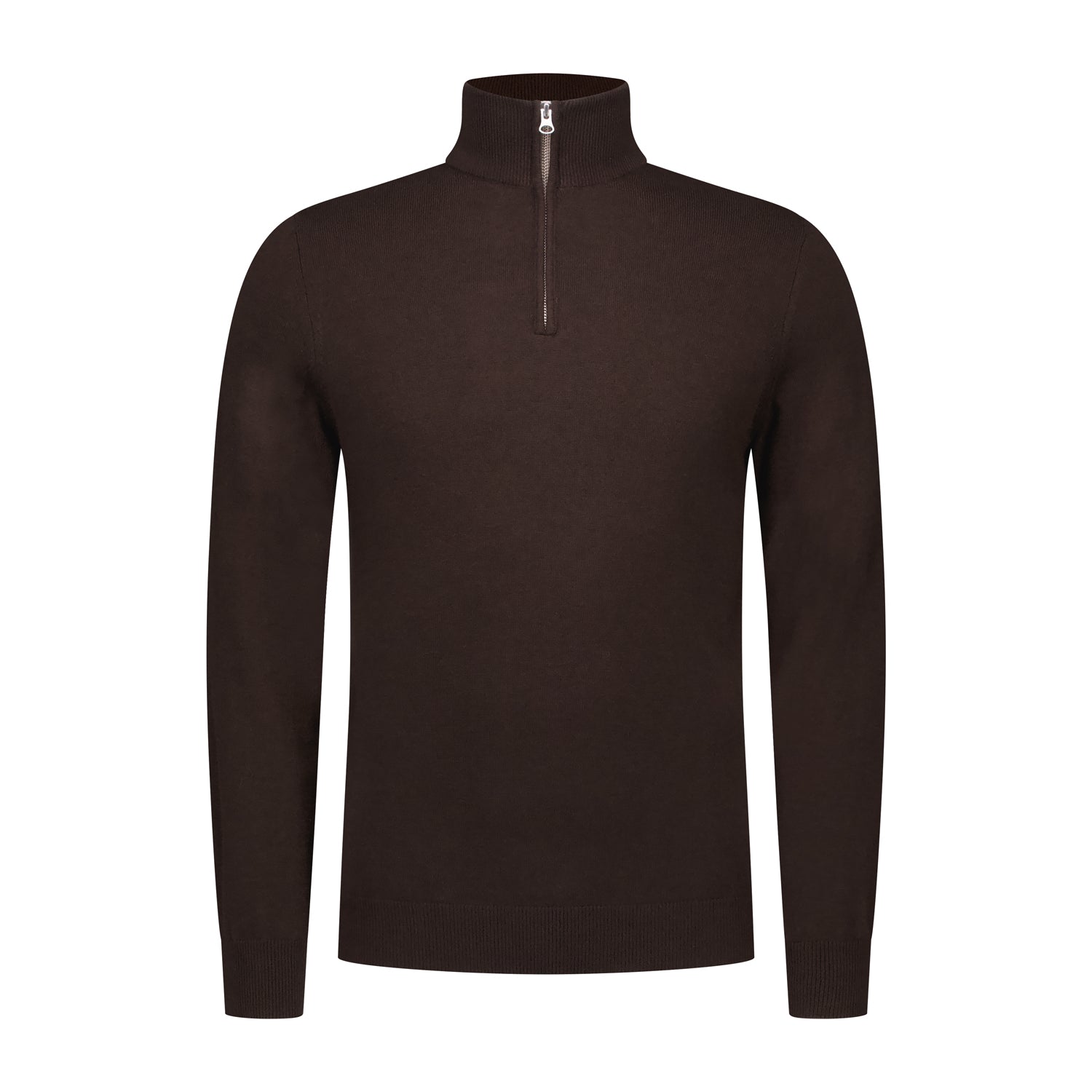 Quarter-zip Chocolate Brown Sweater