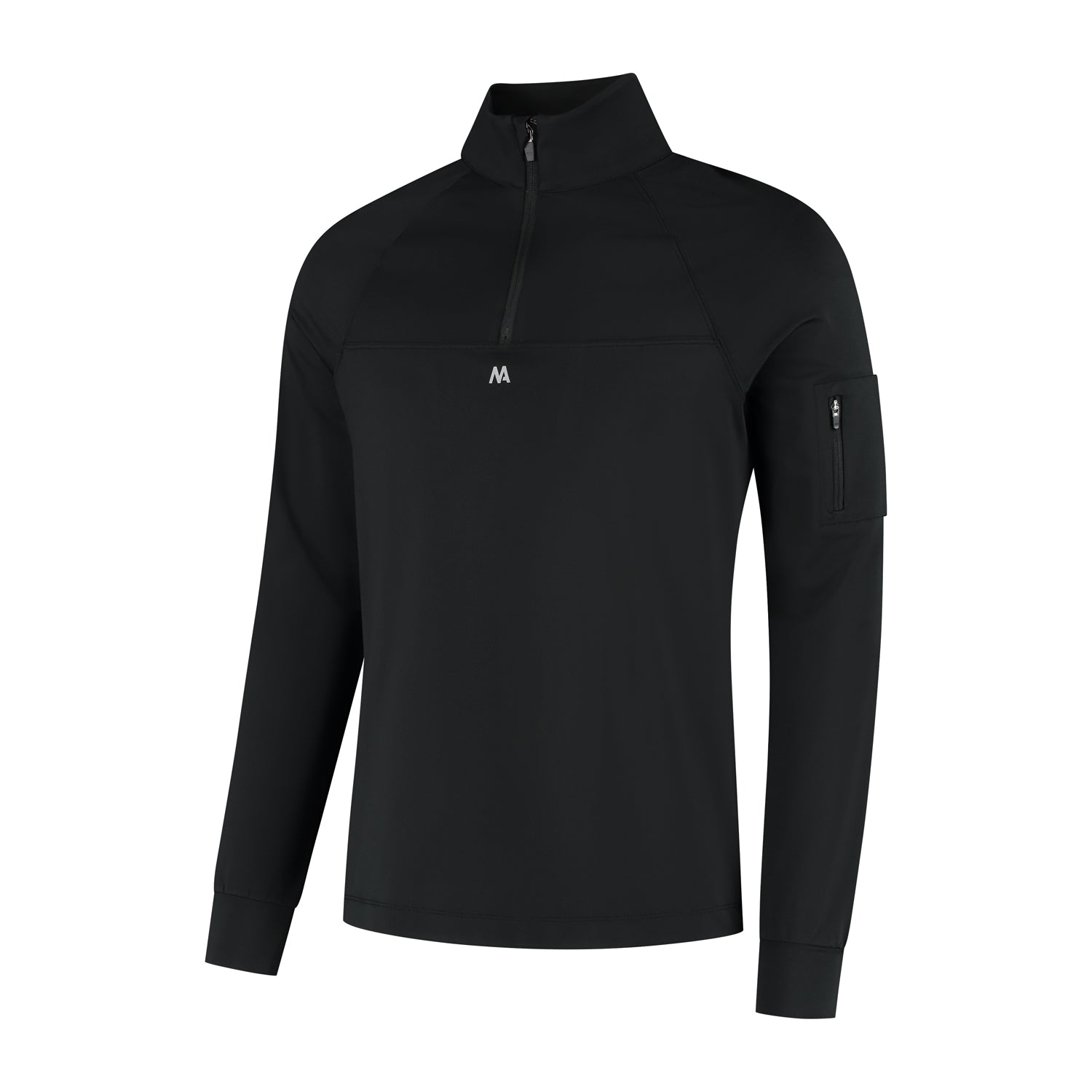 Black sports zip for men. Stylish and comfortable zip jumpers for any workout in a black colour.