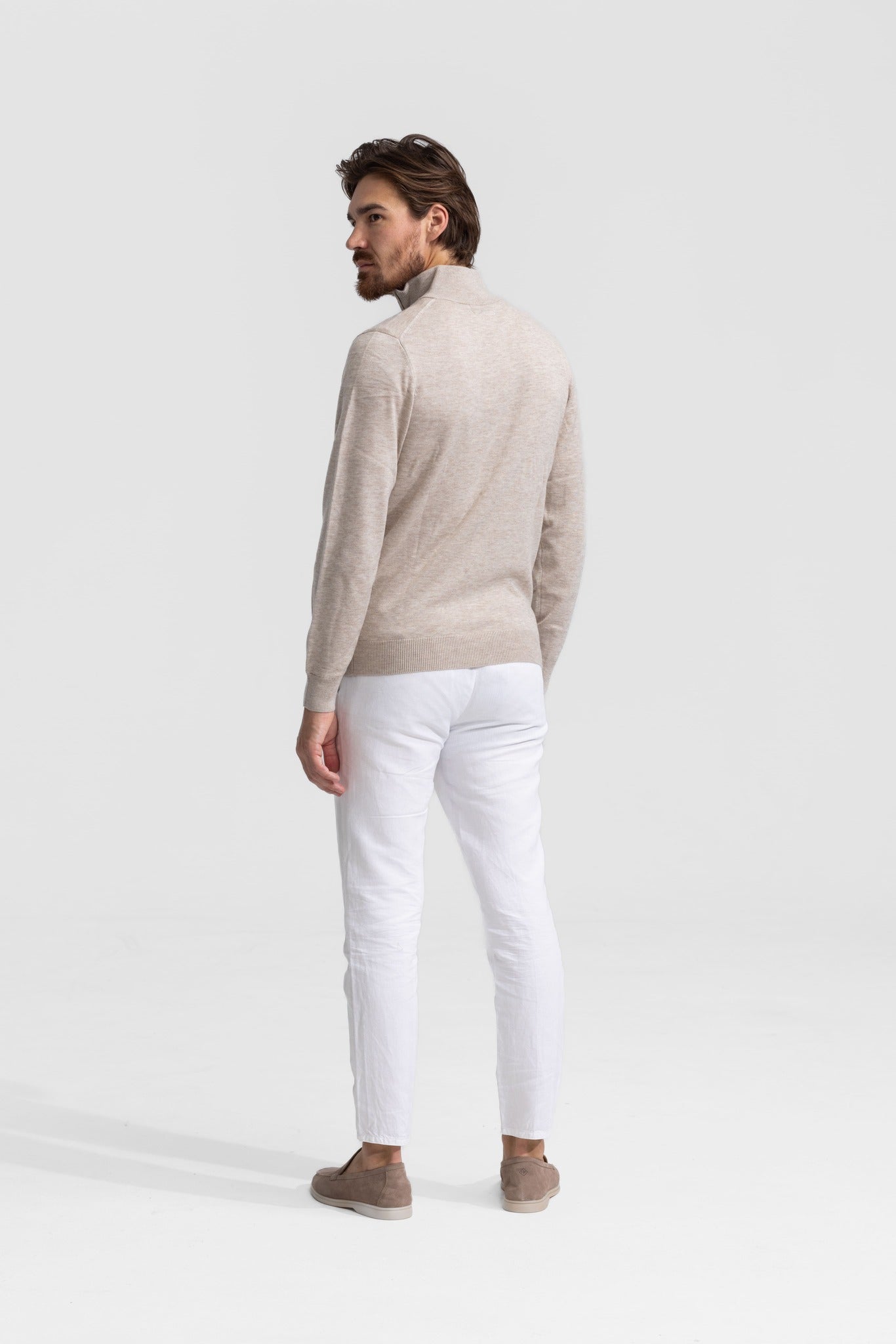 pullover in beige for men at nølson called quarterzip beige