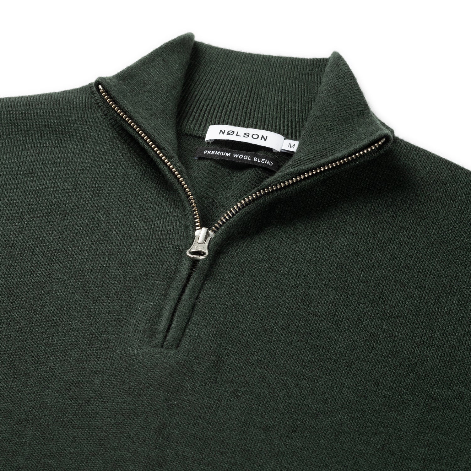 Men's green sweater or quarter zip. Stylish and comfortable sweater for any event in a dark green colour.