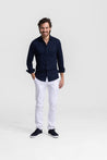 stretch shirt navy for men