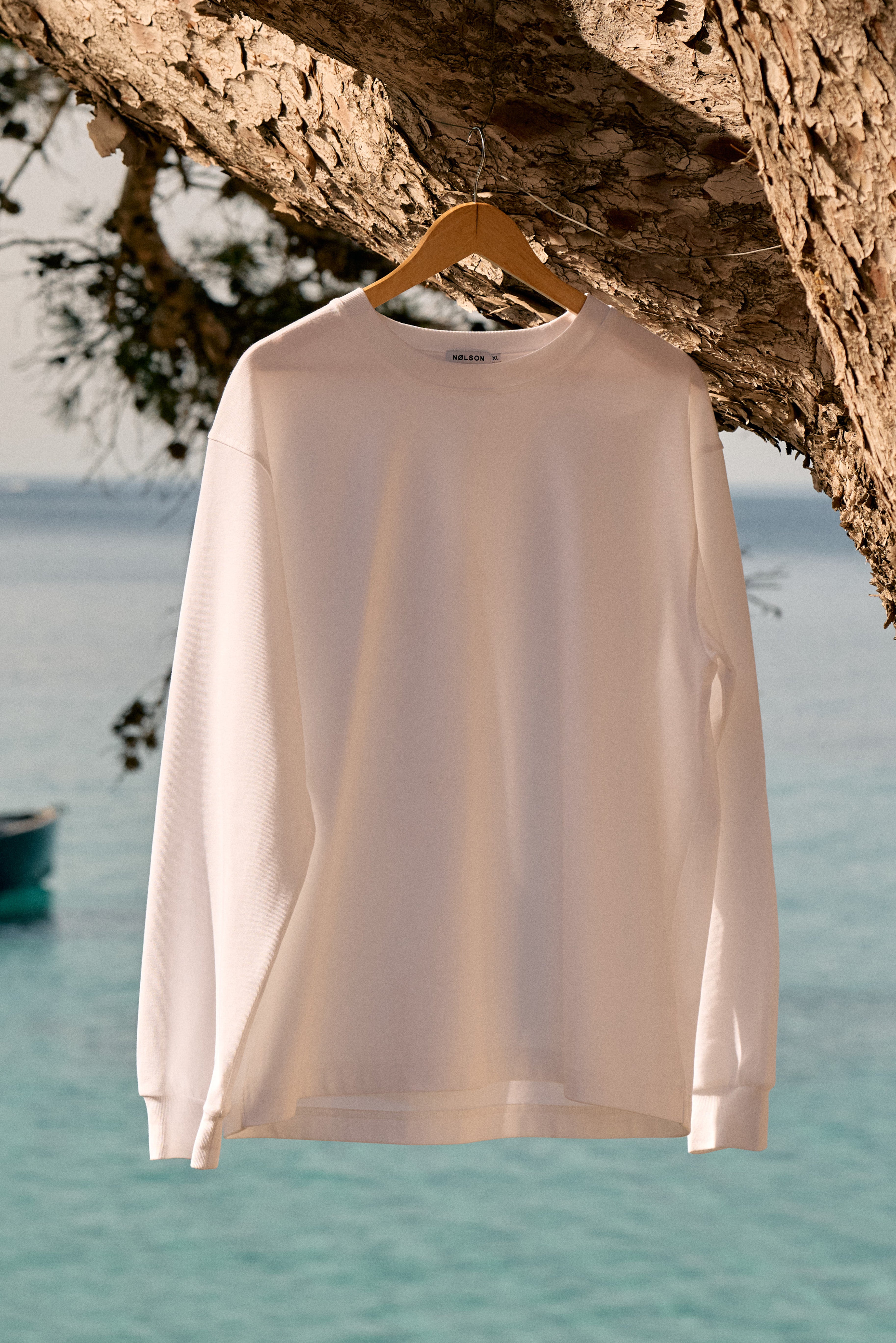 Heavyweight T-shirt met lange mouwen - Wit